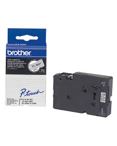 Brother originální páska do tiskárny štítků, Brother, TC-M91, černý tisk/průsvitný podklad, laminovaná, 7.7m, 9mm