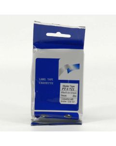 Master tape kompatibilní páska do tiskárny štítků, pro Brother, PT-S721, černý tisk/zelený podklad, nelaminovaná, 8m, 9mm