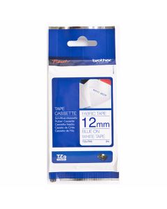 Brother originální páska do tiskárny štítků, Brother, TZE-FA3, modrý tisk/bílý podklad, 3m, 12mm, zažehlovací