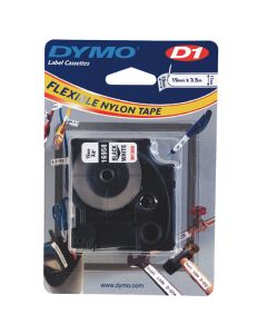 Dymo originální páska do tiskárny štítků, Dymo, 16958, S0718050, černý tisk/bílý podklad, 3.5m, 19mm, D1 speciální - flexibilní ny