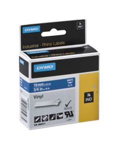Dymo originální páska do tiskárny štítků, Dymo, 1805417, bílý tisk/modrý podklad, 5.5m, 19mm, RHINO vinylová profi D1