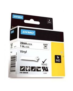 Dymo originální páska do tiskárny štítků, Dymo, 1805430, černý tisk/bílý podklad, 5.5m, 24mm, RHINO vinylová profi D1