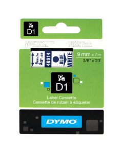 Dymo originální páska do tiskárny štítků, Dymo, 40914, S0720690, modrý tisk/bílý podklad, 7m, 9mm, D1