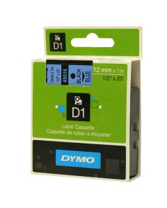 Dymo originální páska do tiskárny štítků, Dymo, 45016, S0720560, černý tisk/modrý podklad, 7m, 12mm, D1