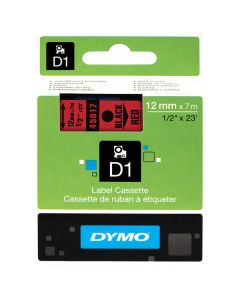 Dymo originální páska do tiskárny štítků, Dymo, 45017, S0720570, černý tisk/červený podklad, 7m, 12mm, D1