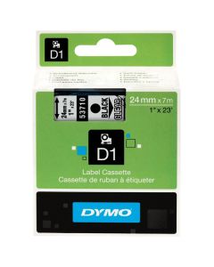 Dymo originální páska do tiskárny štítků, Dymo, 53710, S0720920, černý tisk/průhledný podklad, 7m, 24mm, D1
