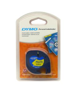 Dymo originální páska do tiskárny štítků, Dymo, 59423, S0721620, černý tisk/žlutý podklad, 4m, 12mm, LetraTag plastová páska