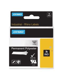 Dymo originální páska do tiskárny štítků, Dymo, 622290, černý tisk/průhledný podklad, 5.5m, 19mm, RHINO permanentní polyesterová D