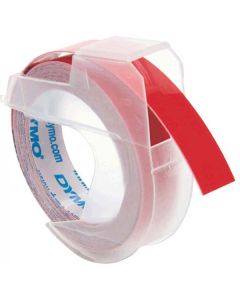 Dymo originální páska do tiskárny štítků, Dymo, S0898150, bílý tisk/červený podklad, 3m, 9mm, baleno po 10 ks, cena za 1 ks, 3D