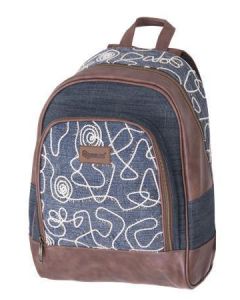 Batoh "Jeans Glossy", modrá-hnědá, PULSE