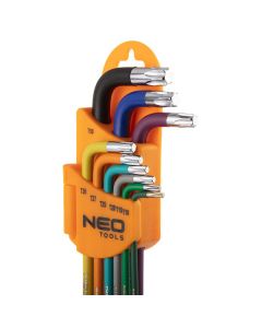 Klíče Torx 09-518, sada 9 ks, barevné, NEO TOOLS