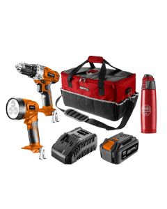 Sada nářadí, aku, 04-600-M4K, vrtačka/svítilna/akumulátor/nabíječka/láhev/taška, 18V, 6ti dílná, Neo Tools