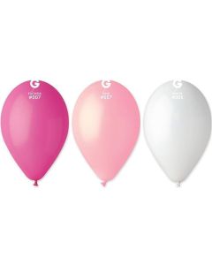 Balónek, fuchsiová/růžová/bílá, 26 cm, 10 ks/balení, 10200009-PINK