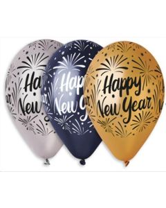 Balónek, Happy New Year, mix barev, 33 cm