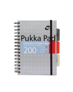 Spirálový sešit "Metallic Project Book", mix barev, A5, linkovaný, 100 listů, PUKKA PAD 6336-MET
