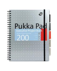 Spirálový sešit "Metallic Project Book", mix barev, A4+, linkovaný, 100 listů, PUKKA PAD 6970-MET