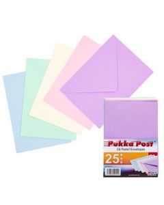 Obálky "Pastel", mix pastelových barev, C6, pogumovaný povrch, PUKKA PAD 9059-ENV