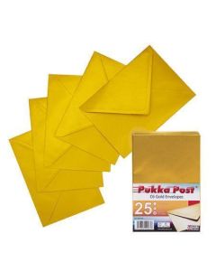 Obálky "Gold", zlatá, C6, pogumovaný povrch, PUKKA PAD 9063-ENV