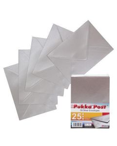 Obálky "Silver", stříbrná, C6, pogumovaný povrch, PUKKA PAD 9065-ENV