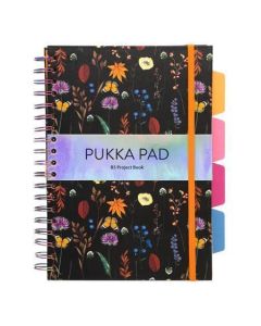 Spirálový sešit "Project Book Bloom", mix vzorů, B5, linkovaný, 100 listů, PUKKA PAD 9494-BLM(ASST)