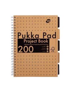 Spirálový sešit "Kraft Project Book", A4, linkovaný, 100 listů, PUKKA PAD 9566-KRA