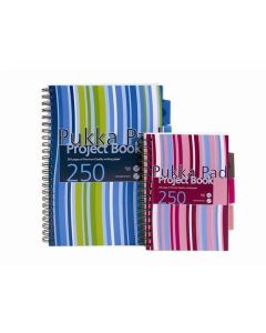 Blok "Project book", mix barev, linkovaný, drátěná kroužková vazba, A5, 125 listů, PUKKA PAD