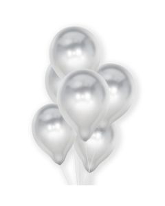 Balónek, metalická stříbrná, 30 cm, PUKKA PAD PTY020