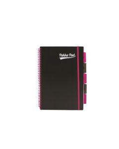 Blok "Neon černý notepad", A4, mix barev, linkovaný, 100 listů, spirálová vazba, PUKKA PAD