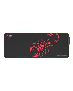 RGB Podložka pod myš, SCORP XL, černá, 800 x 300 mm, 4 mm, Marvo, USB Hub