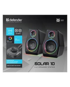 Defender reproduktory Solar 10, 2.0, 10W, černé, Bluetooth 5.3/AUX