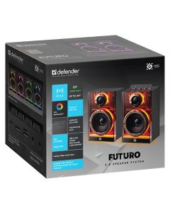 Defender reproduktory FUTURO, 2.0, 20W, černé, AUX/Bluetooth, podsvícené
