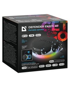 Defender reproduktor ENJOY 40, 7W, černý, LED podsvícení, BT 5.3
