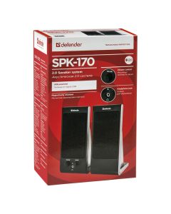 Defender reproduktory SPK-170, 2.0, 4W, černé, regulace hlasitosti, magneticky stíněné pouzdro, konektor pro sluchátka, 200Hz~18kH