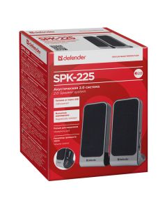 Defender reproduktory SPK-225, 2.0, 4W, šedé, regulace hlasitosti, magneticky stíněné pouzdro, konektor pro sluchátka, 200Hz~18kHz