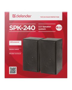 Defender reproduktory SPK 240, 2.0, 2x3W, černé, regulace hlasitosti, dřevěné, 100Hz~18kHz