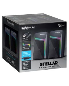Defender reproduktory STELLAR, 2.0, 6W, černé, regulace hlasitosti, podsvícení, 100Hz~20kHz