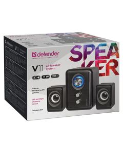 Defender reproduktory V11, 2.1, 11W, černé, regulace hlasitosti, tlačítko napájení, nastavení basů a výšek, 40Hz~18kHz