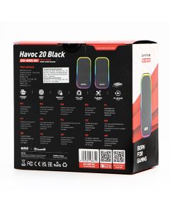 Marvo reproduktory HAVOC 20BK, 6W, černé, podsvícené