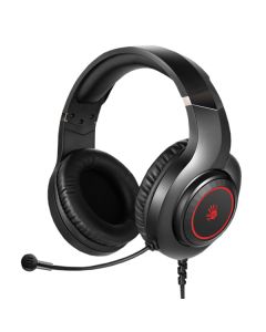 A4Tech Bloody G220 sluchátka s mikrofonem, drátová, černá, herní sluchátka, podsvícené typ 3.5 mm jack + USB