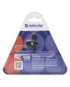 Defender, připínací mikrofon, MIC-109, bez regulace hlasitosti, černý, handsfree