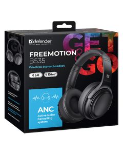 Defender FreeMotion B535 sluchátka s mikrofonem, černá, 2.0, ANC, 40 mm měniče typ USB