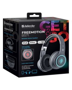 Defender FreeMotion B571 sluchátka s mikrofonem, bezdrátová, šedá, 2.0, 40 mm měniče typ micro-USB
