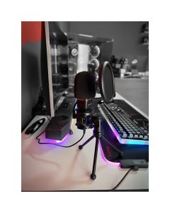 Marvo, streamovací mikrofon, MIC-03, bez regulace hlasitosti, černý, s 270&deg; otočným tripodem