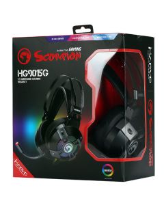 Marvo HG9015G sluchátka s mikrofonem, drátová, černá, 7.1 (virtuálně), USB