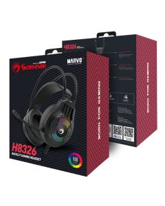 Marvo H8326 sluchátka s mikrofonem, drátová, černá