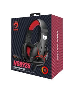 Marvo HG8928 sluchátka s mikrofonem, drátová, černá, ,podsvícená typ 3.5 mm jack + rozdvojka