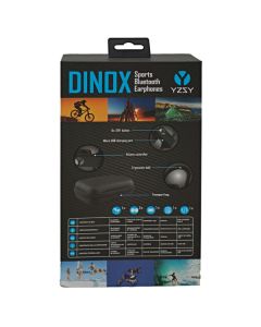 YZSY DINOX sluchátka s mikrofonem, bezdrátová, černá, bluetooth
