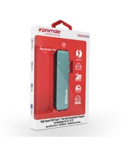 USB (3.1), USB typ C hub 7-port, MacHub-Pro, šedý, Promate, USB 3.1, USB 3.0, Thunderbolt 3,TF, SD, HDMI, DOPRODEJ