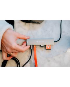 USB-C víceportový rozbočovač Essentials 7-port, 32158, šedý, délka kabelu 18cm, Verbatim, USB-C 3.2 Gen 1, USB-C PD, 2 x USB-A 3.2