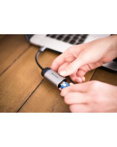 USB (3.1) hub 1-port, 49146, šedá, délka kabelu 10cm, Verbatim, adaptér USB C na Ethernet
